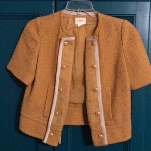Anthropologie Cidra blazer jacket mustard cropped